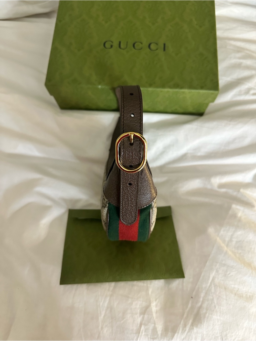 Gucci GG Ophidia Mini  Canvas Bag in Brown and Beige - Picture 3 of 8